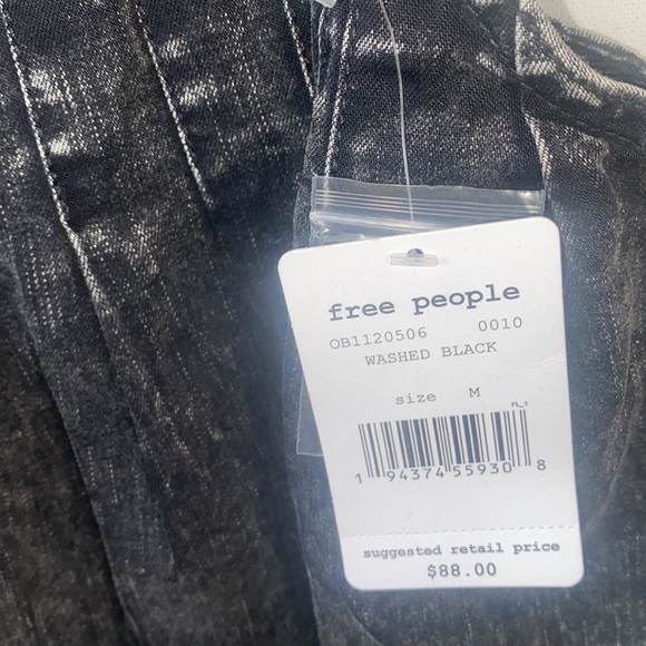 (B22) Free People Black Washed Denim Raw Hem Tank Top, Size M, NWT - Picture 8 of 16